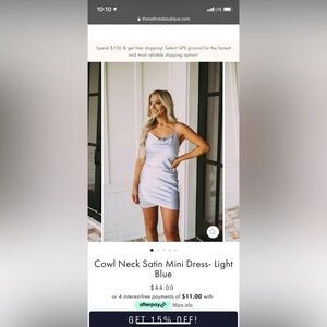 Cowl neck Blue Party Dress